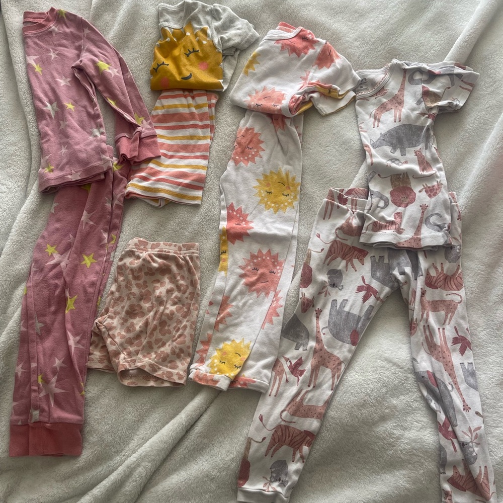 Carter's Pink and Yellow Pajama Sets Soft and Comfortable